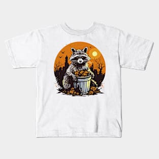 Trick or trash Raccoon Kids T-Shirt